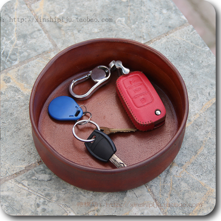 Hard cowhide shaped storage box cowhide bowl pure hand-made one-in-one personalized handicraft decoration