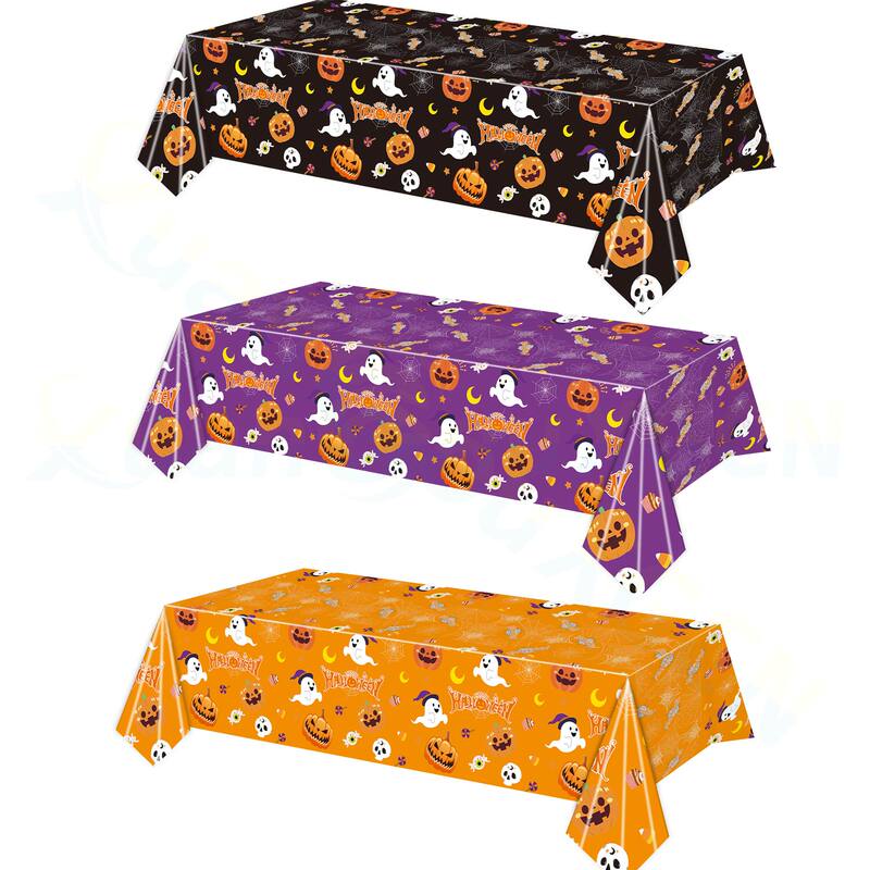 Halloween Themed Party Tablecloth Pumpkin Witch Ghost Halloween Disposable Waterproof Oil-Proof Tablecloth Party Tablecloth