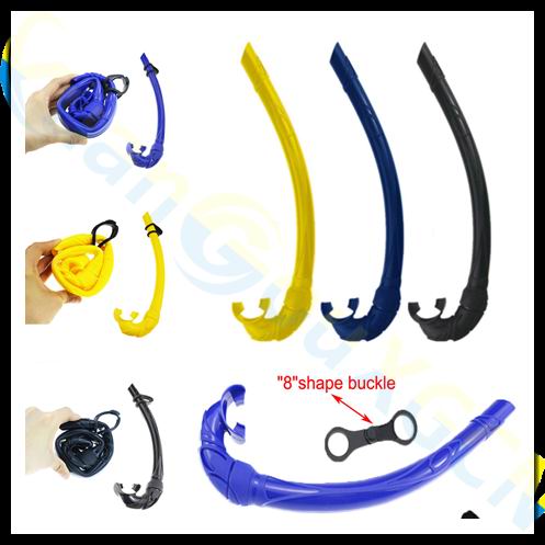 Rollable snorkel snorkel set adult full wet diving snorkel equipped with silicone tempered facepiece