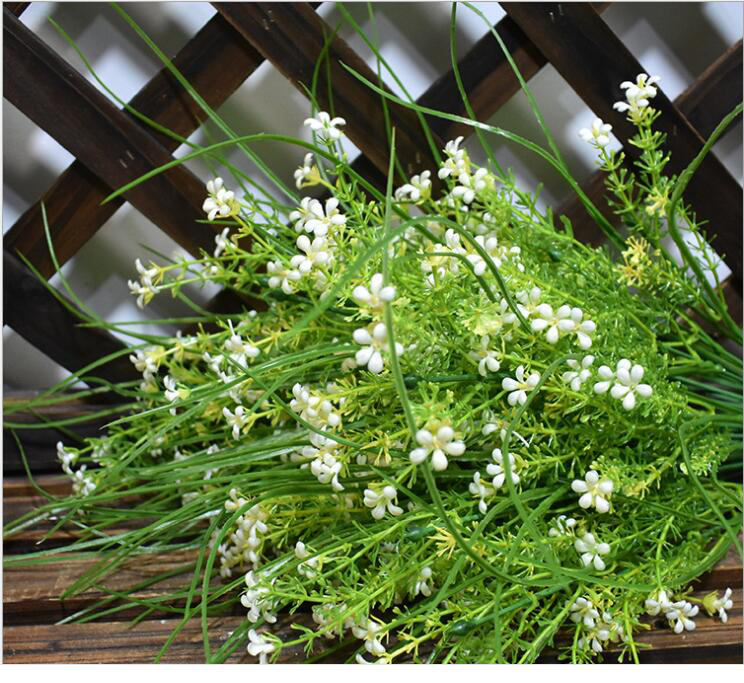 Hoa lụa cắm hoa bằng lá Cao su mềm tay cây trồng mô phỏng vật liệu cắm hoa bằng cỏ Tay cầm 10 nĩa lúa tai - Hoa nhân tạo / Cây / Trái cây cây hoa anh đào giả