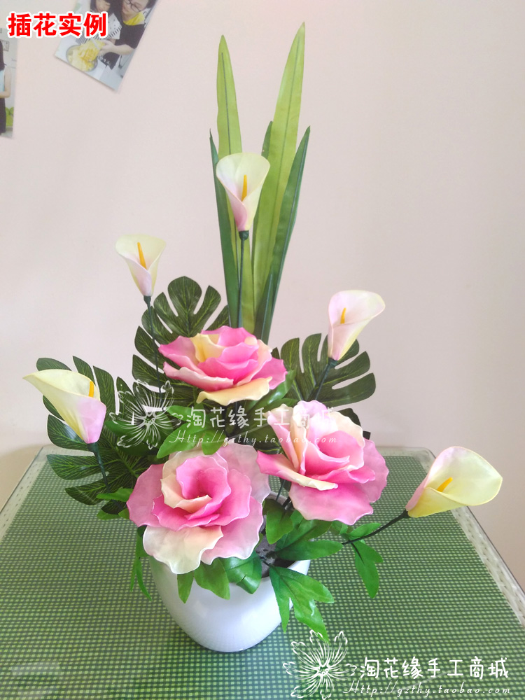 Chất liệu hoa lụa Hoa lụa sắp xếp bình hoa giả sứ cao cấp chậu hoa Hoa dày trắng bát lớn - Vase / Bồn hoa & Kệ chậu trồng cây thông minh