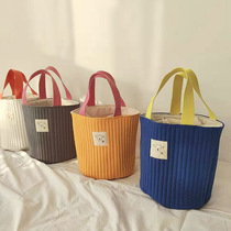 Japanese cloth bag canvas cute girl color ins quilted bag bag bag bag toilet bag cross bag