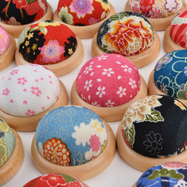 Needle insert bag handmade fabric diy cross stitch tool pin bag log base needle Pin Pin Pin tie colored bead needle insert