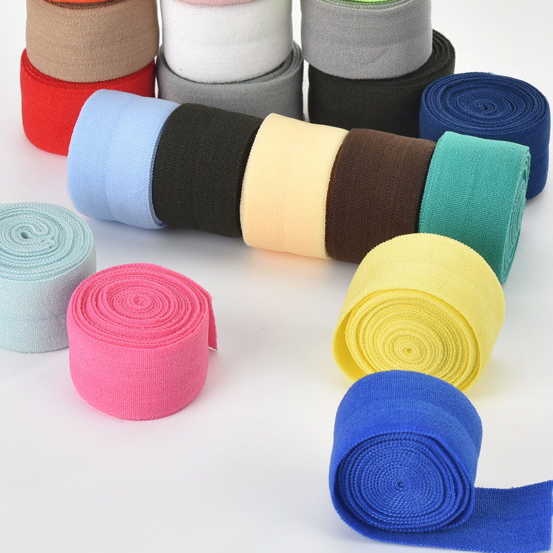 Elastic neckline cuffs with rolling edge strips 2cm Color elastic band folio wrapping strip elastic side agaric edge