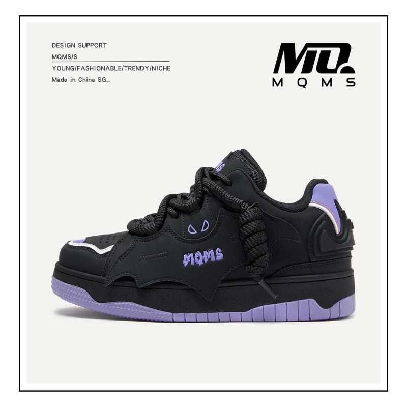 Mqms Bat Series American Street Style Bread Shoes Thick-Soled Height-Increasing Men's Shoes Trendy Shoes Unisex Sneakers