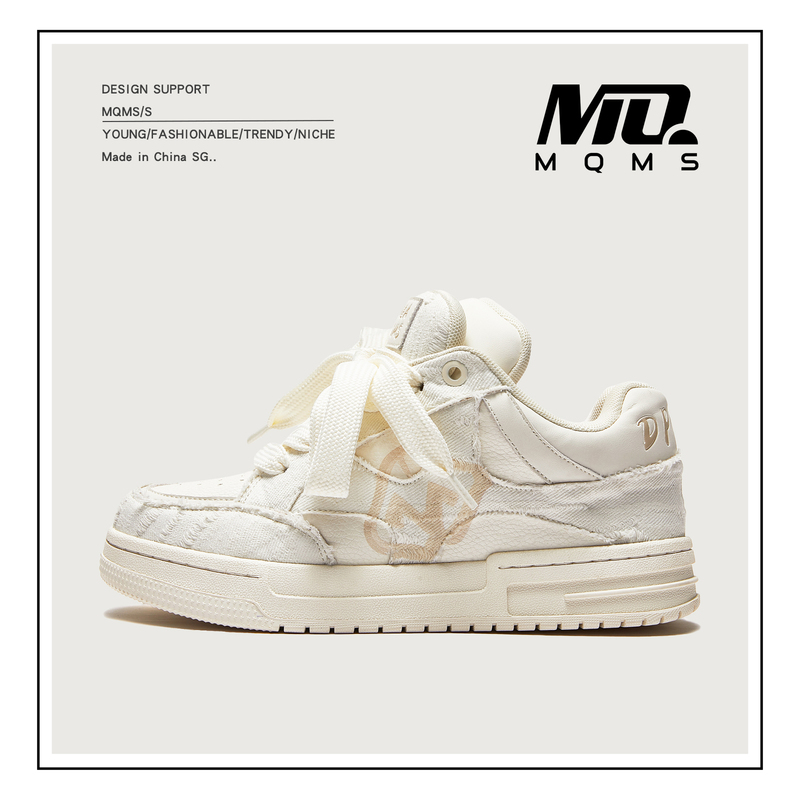 Mqms Destroyed Aesthetics Series White Bread Sneakers Street Fashion Board Shoes Men's Trendy Shoes White Shoes Couple Shoes Mqms Destroyed Aesthetics Series White Bread Sneakers Street Fashion Board Shoes Men's Trendy Shoes White Shoes Couple Shoes