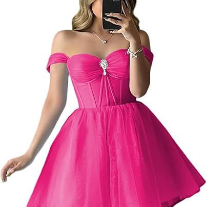 New Foreign Trade Amazon Dress, Graduation Season Cocktail Dress, Short One-Shoulder Tulle Dress