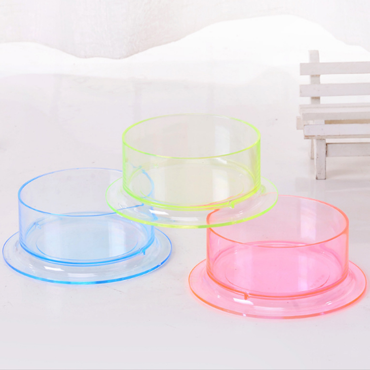 Hamster transparent candy-colored food bowl, golden bear, flower branch mouse bowl, plastic anti-tipping food trough, multi-color optional