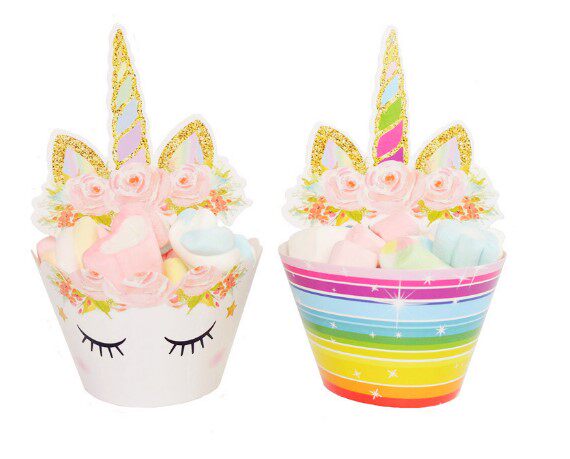 (Meow Meow props)Meimei Da Unicorn theme party dessert table layout plug-in card three-layer cake rack