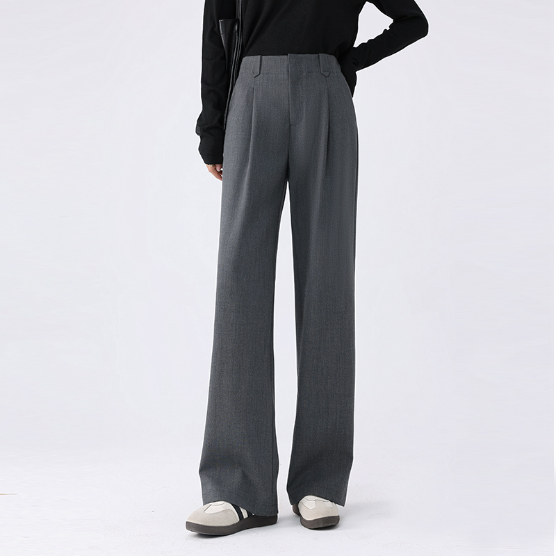 Petite High-End Tr Fabric 2025 New Loose Slimming Straight-Leg Drape Suit Wide-Leg Pants for Women Spring and Summer