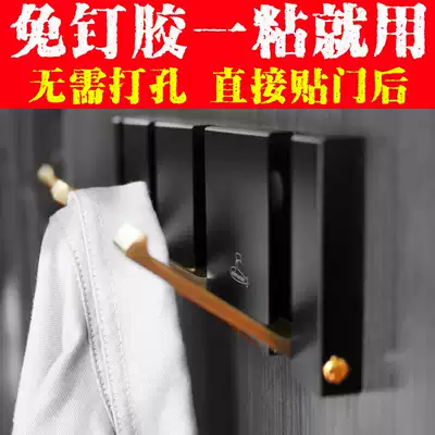Submarine long row adhesive hook black door rear clothes hook row Hook free nail hole free creative Invisible Wall Wall hanger