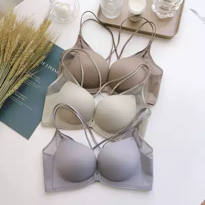 New product Diane Fang Bra Japanese light kapok comfortable without steel ring front buckle gathered cross beautiful underwear women