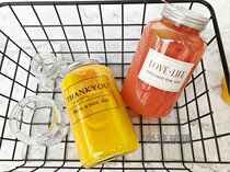 Net red dirty milk tea bottle Vegetarian Thai tea with the same bottle Fat drink bottle Juice coffee take-away straw glass bottle