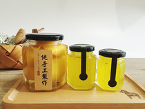 Hexagonal pickle bottle Jam bottle Honey bottle Sealed bottle Lead-free transparent glass bottle Canned bottle