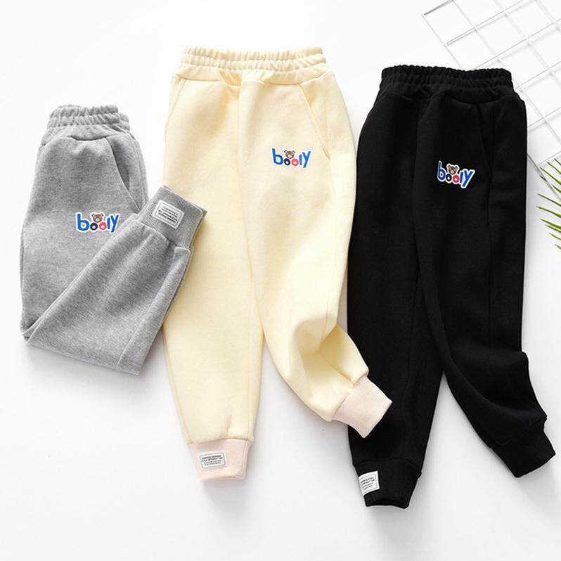 2022 Girls Spring New Sports Pants Children's Mid-waist Casual Pants Unisex Bear Alphabet Labeled Fashion Trousers