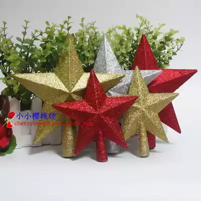 June 1 dance props stars red silver gold powder sequins gold five-pointed star Christmas decoration hanging star