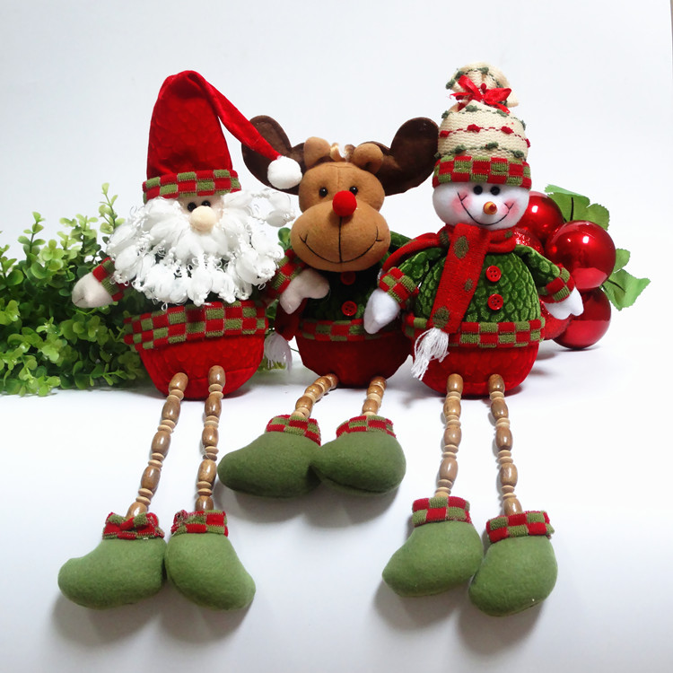 Christmas Old man muppet Snowman pendant Charm Christmas deer beads Beads legs doll Christmas decorations doll