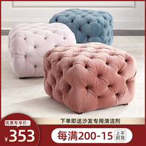 Living room cloakroom Sofa Stool Light Extravaganza for Nordic stools Home swatches Stool Round Pedaling Creative Nemesis Red