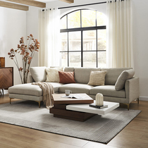 Nordic modern minimalist fabric sofa Combined down-down unwashed Minimalist Living-room Trio Big-size family furniture