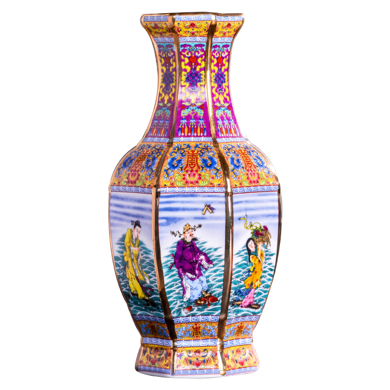 Jingdezhen ceramics imitation the qing qianlong Chinese style living room porch dried flower vase home decoration collection furnishing articles