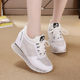 Black inner height increasing sneakers for women 2024 spring and autumn new style mesh Korean version versatile single shoes casual shoes thick sole slimming