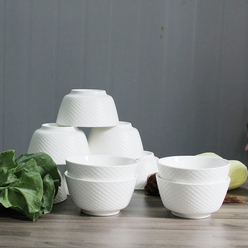 Chinese bowl solid color underglaze color high foot bowl family tableware bowl set breakfast bowl jelly dining room dry rice bowl