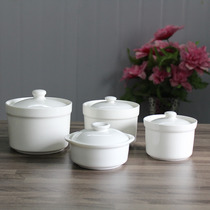 Pure White Bone China water with lid small stew Cup stew egg birds nest double skin ceramic soup jar dessert soup bowl baby food supplement