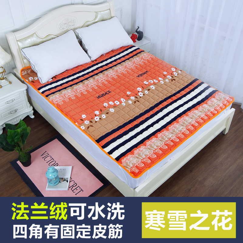 Nệm 1,8m giường bọ cạp flannel trải giường 1,5m đôi chăn bông 1,2m hộ gia đình nhung giường mùa đông ga trải giường mùa hè