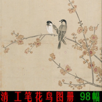 At the end of the Qing Dynasty Gongbi flower and bird painting atlas electronic map photo copy design material