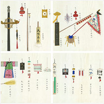 Qing Dynasty old Beijing all walks of life shop cover map electronic version of the city folk shop design ancient material