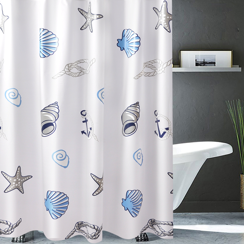 Non-perforated waterproof and mildewproof plastic curtain Bathroom waterproof shower curtain Powder room partition curtain occlusion curtain Shower curtain