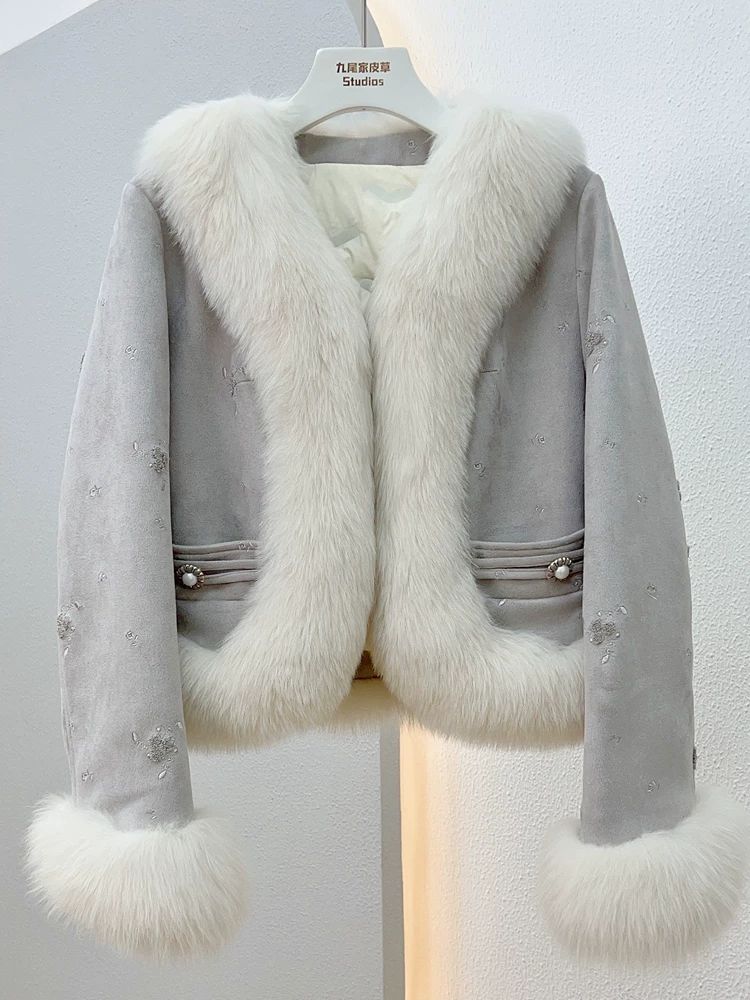 Winter velvet cute import short jacket, goose down