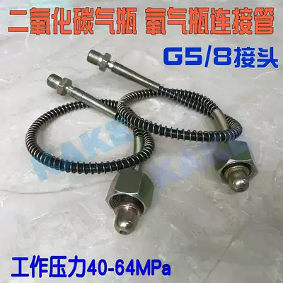 Industrial carbon dioxide bottle oxygen cylinder argon gas cylinder connection high pressure hose assembly G5 8 M10 * 1 63MPa