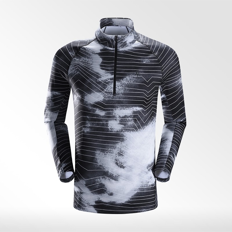 Kele Stone Autumn Winter Outdoor outdoor sports men's sports warm semi-open latte with close-fitting blouses antistatic KG10088