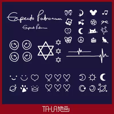 She painted small pattern herb juice paste tattoo plant male semi permanent ins Wind waterproof long lasting female cute sticker