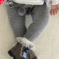 7 Discount American Petite Maison Kidds Autumn Winter Children Baby Warm Balls Pants Pure Cashmere Trousers 70