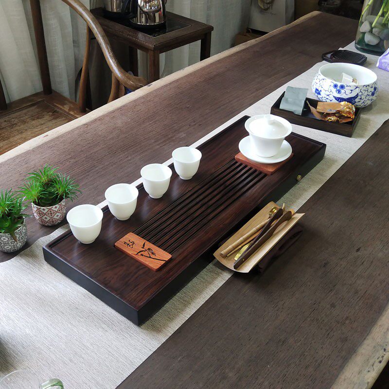 Black Sandalwood Small Tea Tray One Duo with Small Tea Sea Home Tea Dried Bubble Minima Red Wood Tea Seat Miniature Tea Table