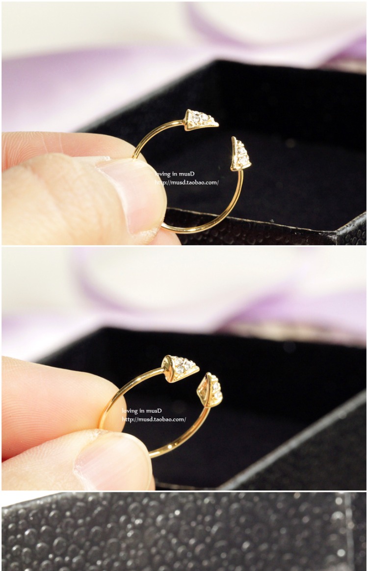 Vòng đeo tay kiểu châu Âu và đinh tán rhinestone nhẫn vàng nữ