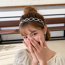 South Korea Net red ins hollow wide-side hair hoop go out with simple color face washing pressure hair headband hair accessories female