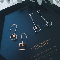Asymmetric three-dimensional geometric earrings metal personality temperament cold wind earrings earrings earrings earrings female