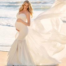 Speed Sale New Products Pregnant Woman Photo Dress dress Dress True Large Skirt Hem Tug Tail Long Dress Movie photo dress Dress Dress Dress