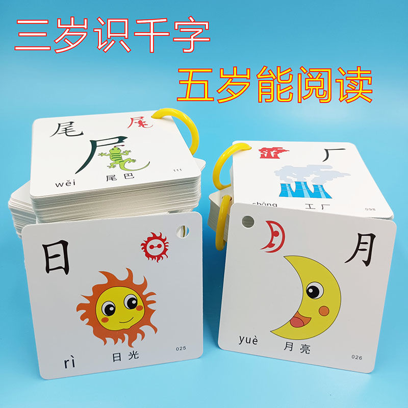 Net red literacy card 3000 words kindergarten pictogram literacy card color card baby early education melon dragon literacy card
