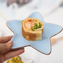 Star before meal small dish dish dessert fruit dish creative ocean style starfish ceramic plate mini dish