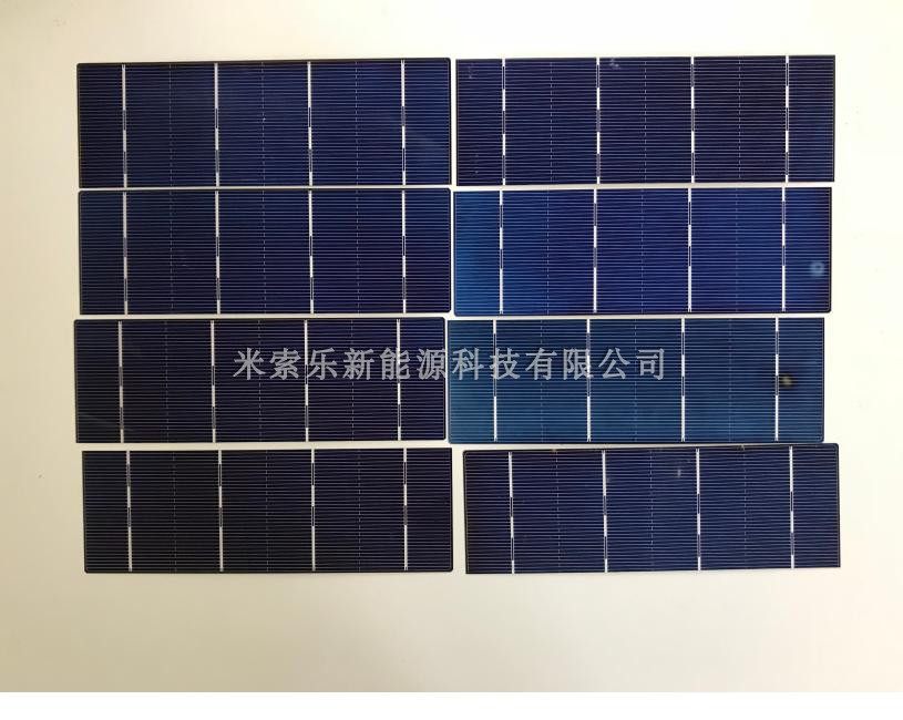太阳能电池 多晶电池片156x52mm 1.4W 0.5V 瑕疵特价 DIY太阳能板
