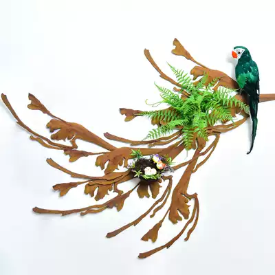 Simulation plant net red wall decoration green plant fake bark wall hanging flower background artificial plastic bark block landscaping