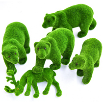 Simulation of hairy animal moss green plant window fake Moss bear deer wedding decoration props fake stone