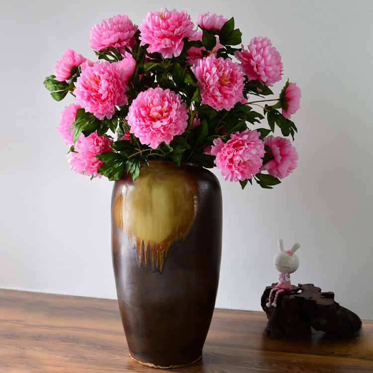 Simulation of peony flower living room indoor floor decoration dry flower bouquet decoration plastic flower fake flower silk flower arrangement arrangement