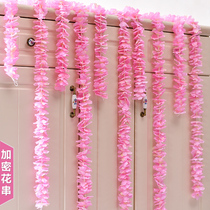 Artificial flower strip fake flower decorative rattan plant ceiling hanging air conditioning pipe flower rattan winding plastic vine flower string