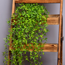 Wall-mounted flower simulation leaves living room green plant decoration hanging fake flower rattan indoor plastic vine hanging basket