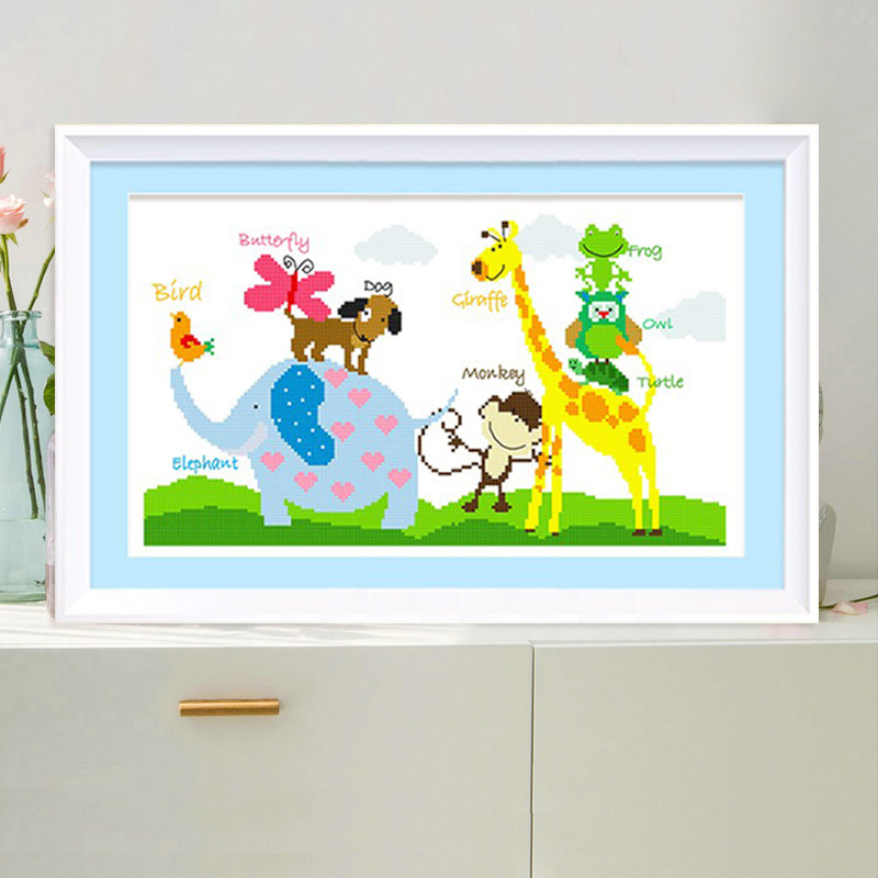 Cross Stitch 2020 New Small Piece Thread Embroidery Animal Cartoon Children's Room Bedroom Cute Animal Simple Handwork